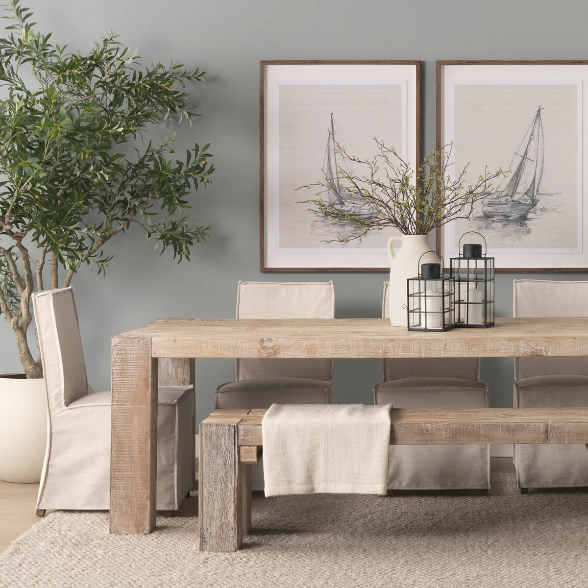 McArthur Dining Table White Wash | 94"