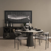 Maxwell Dining Table White Marble | Black Wood
