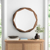 Aramis II 41L x 41H Octagon Wood Frame Wall Mirror