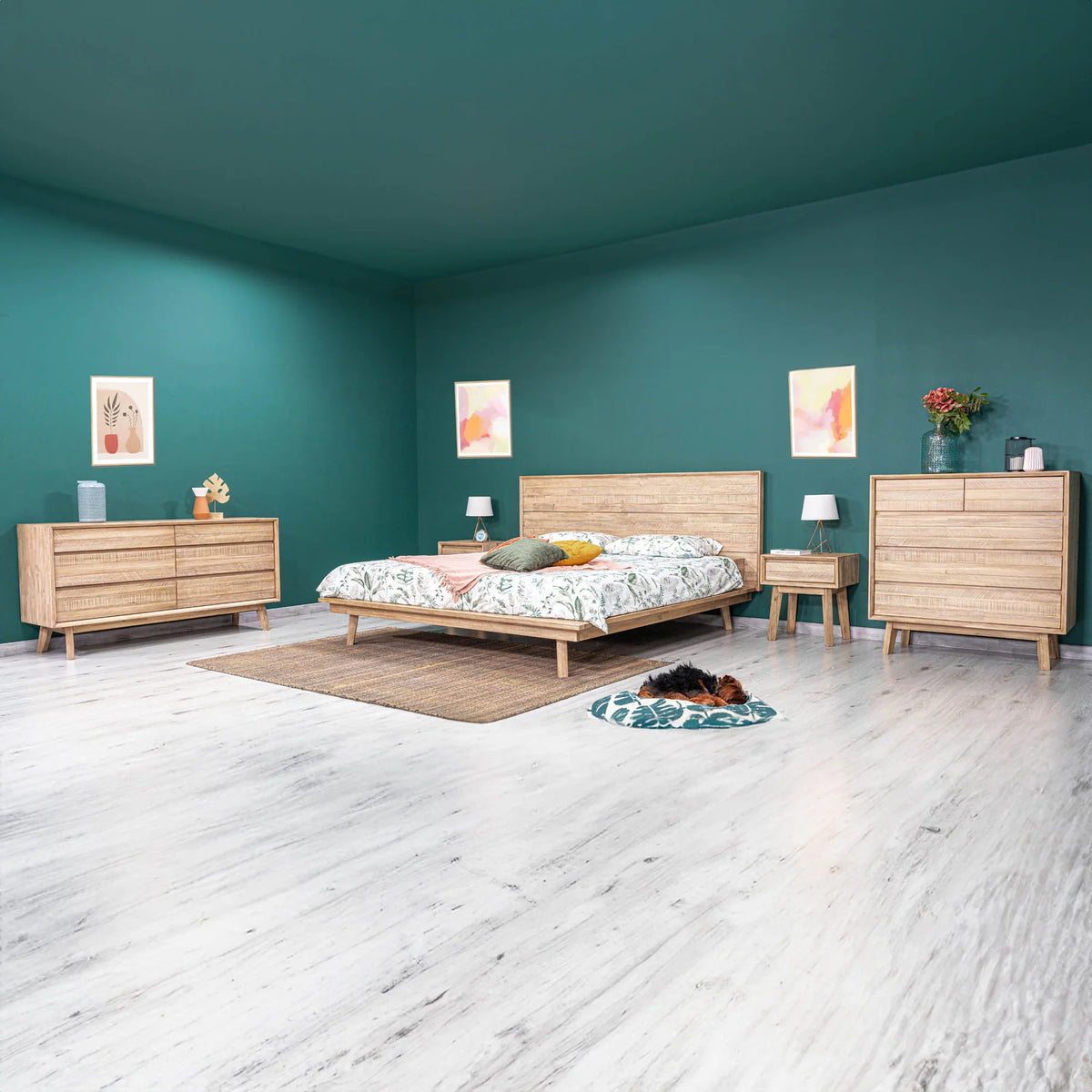 Gia Bed - Light Driftwood