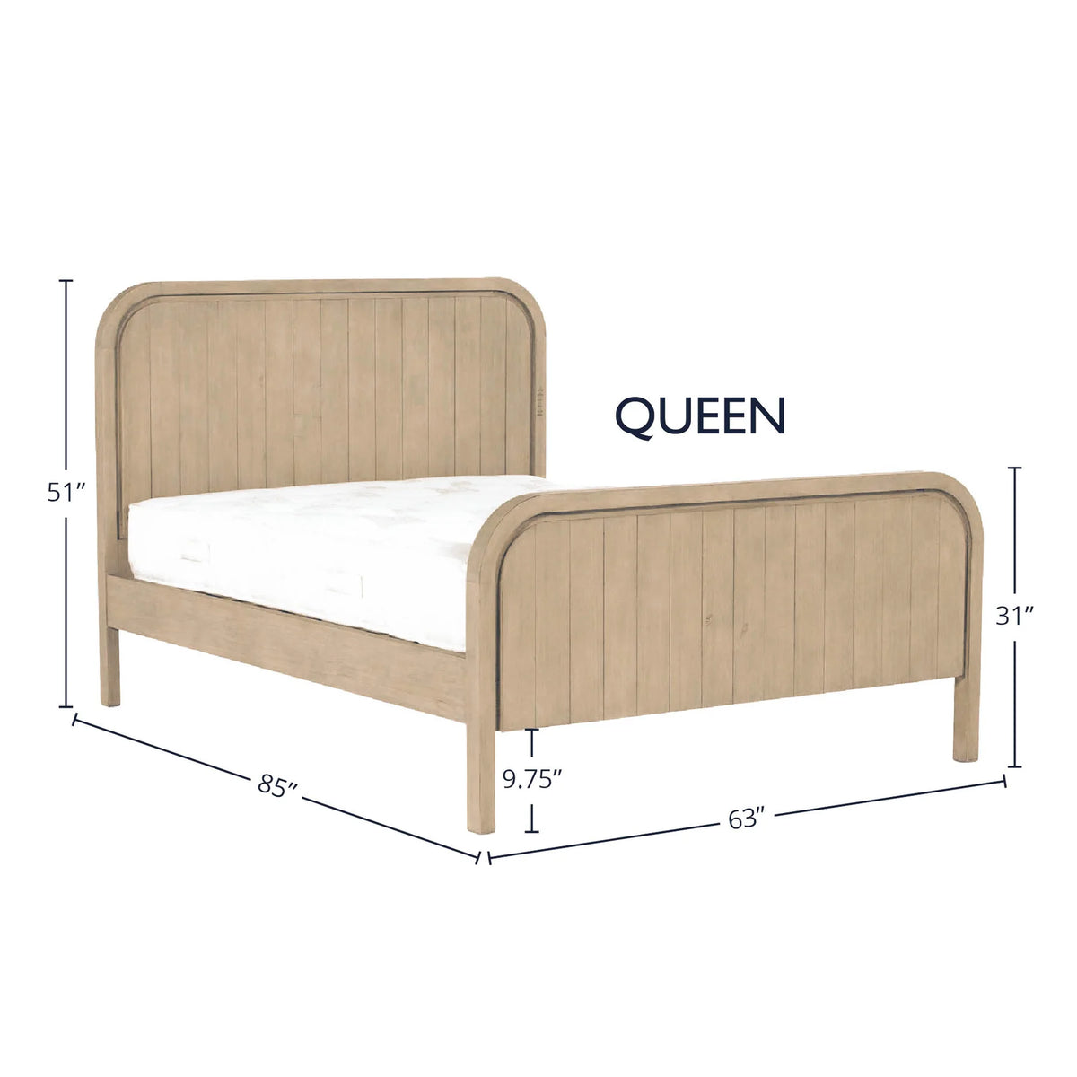 Opera High Footboard Bed - Scrubbed Teak King