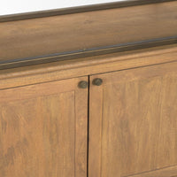 Braxton Shelving Unit Light Brown | Antiqued Brass | 4 Doors