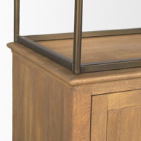 Braxton Shelving Unit Light Brown | Antiqued Brass | 4 Doors