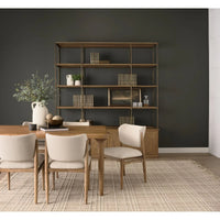 Braxton Shelving Unit Light Brown | Antiqued Brass | 4 Doors