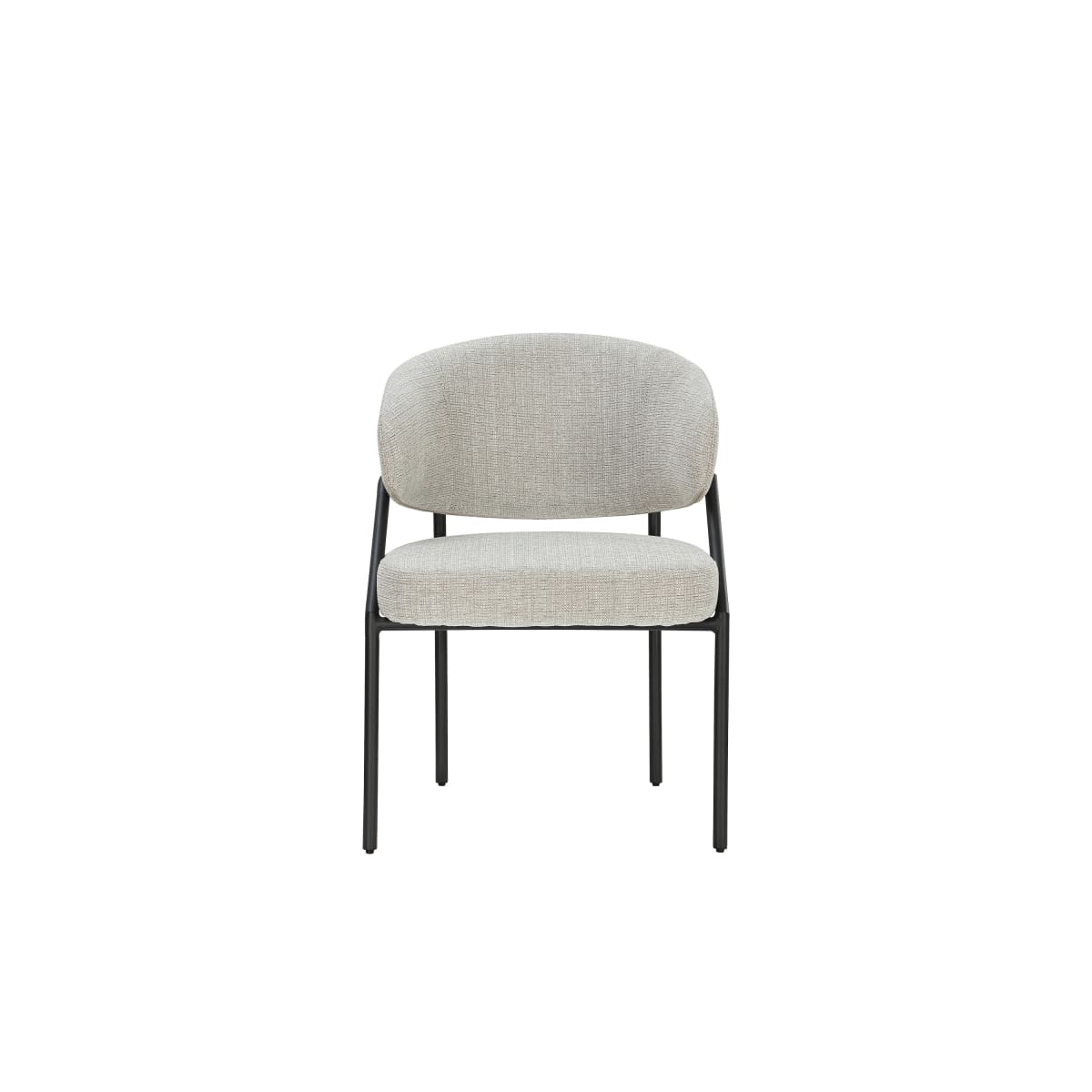Ella Dining Chair | Black Metal & Cream Fabric