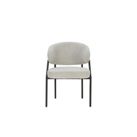 Ella Dining Chair | Black Metal & Cream Fabric