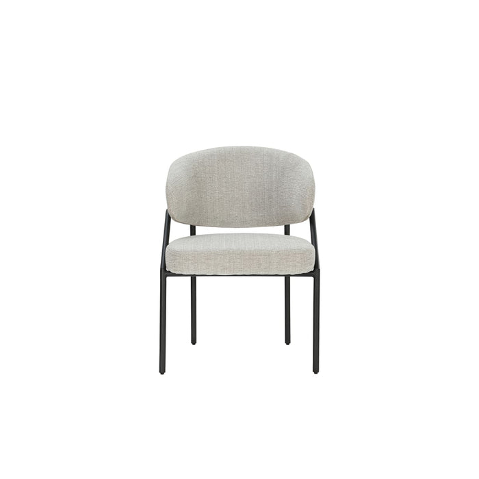 Ella Dining Chair | Black Metal & Cream Fabric