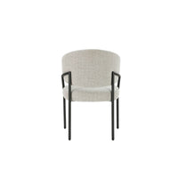Ella Dining Chair | Black Metal & Cream Fabric
