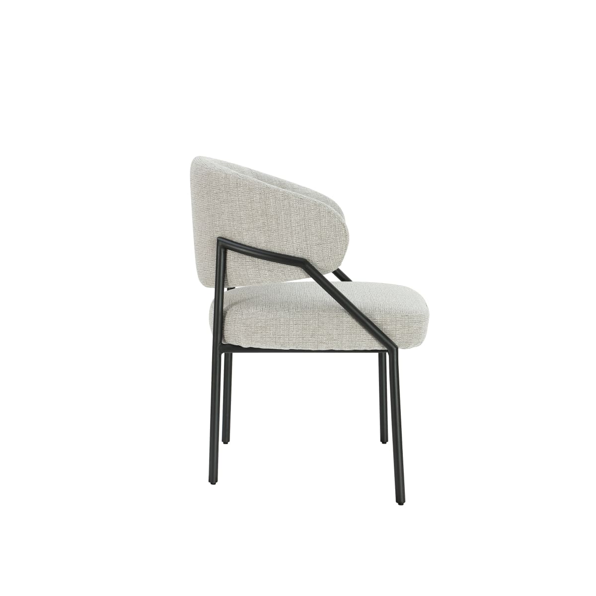 Ella Dining Chair | Black Metal & Cream Fabric