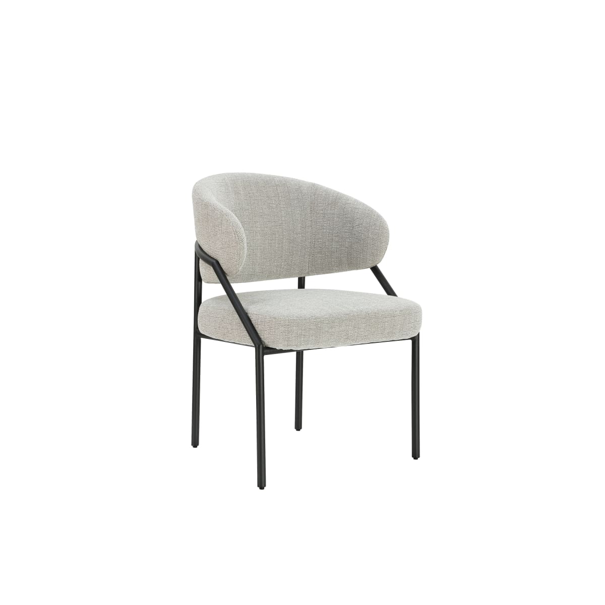 Ella Dining Chair | Black Metal & Cream Fabric