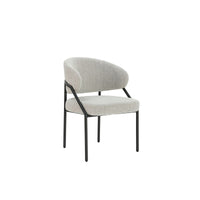 Ella Dining Chair | Black Metal & Cream Fabric