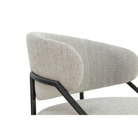 Ella Dining Chair | Black Metal & Cream Fabric