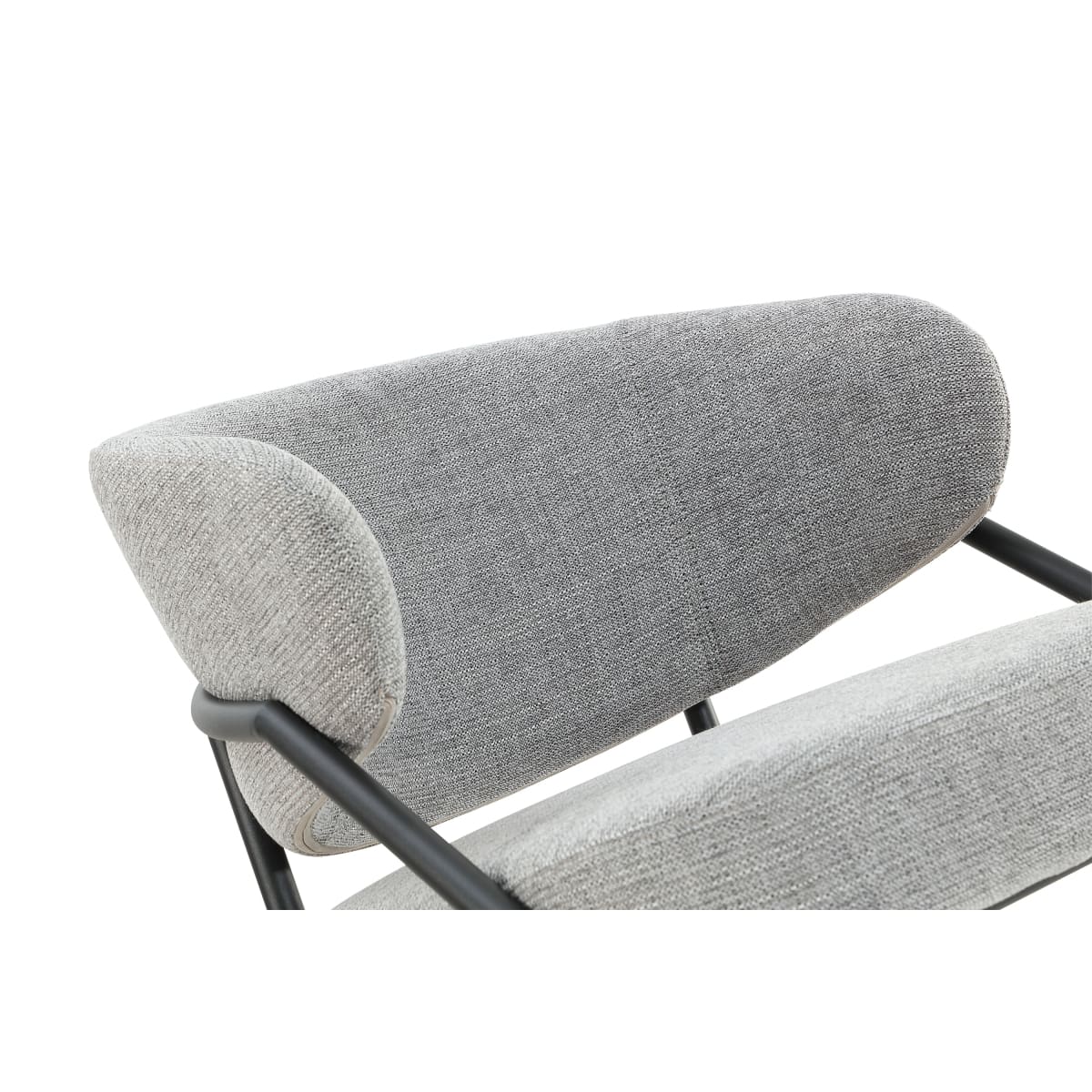 Ella Dining Chair | Black Metal & Grey Fabric