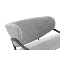 Ella Dining Chair | Black Metal & Grey Fabric