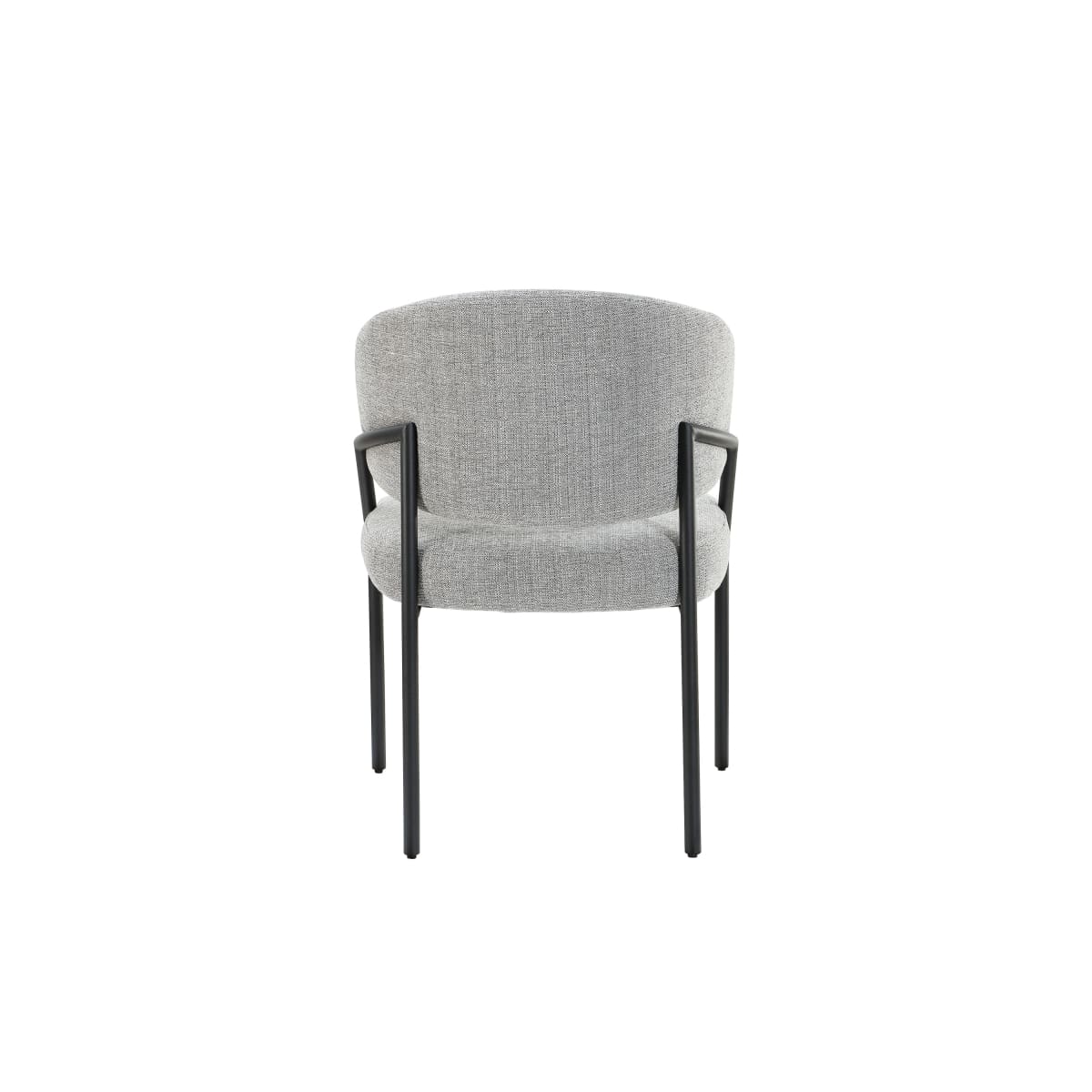 Ella Dining Chair | Black Metal & Grey Fabric