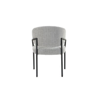 Ella Dining Chair | Black Metal & Grey Fabric