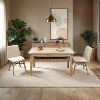 Gia Small Extension Dining Table 55/71” - Light Driftwood