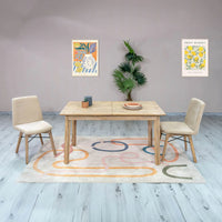 Gia Small Extension Dining Table 55/71” - Light Driftwood