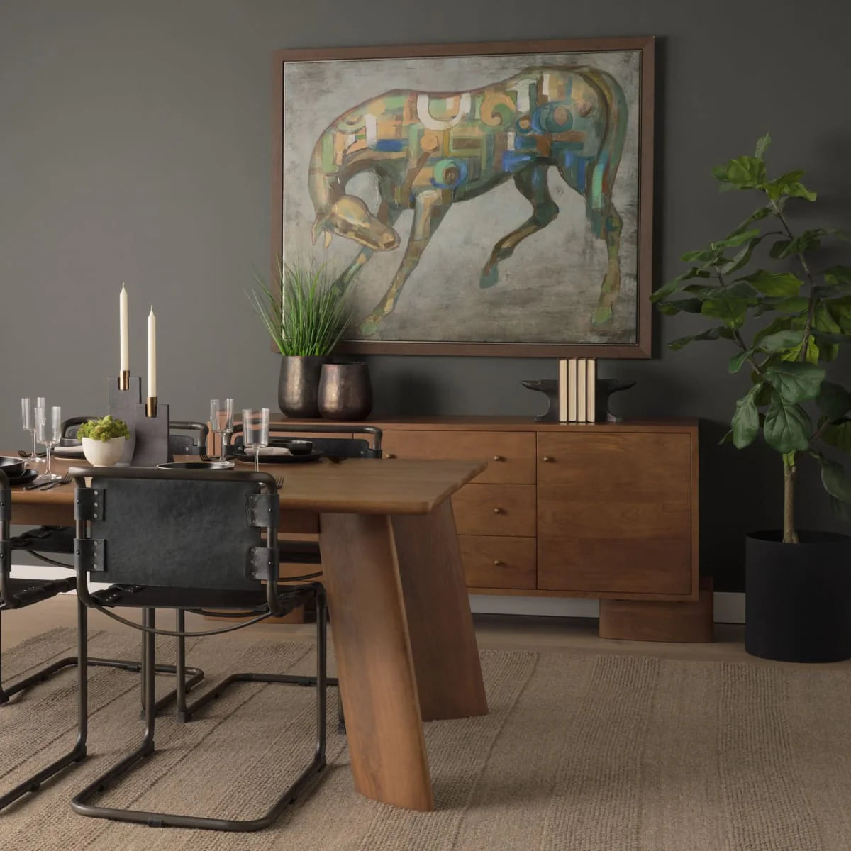 Jonan Dining Table Medium Brown | Wood