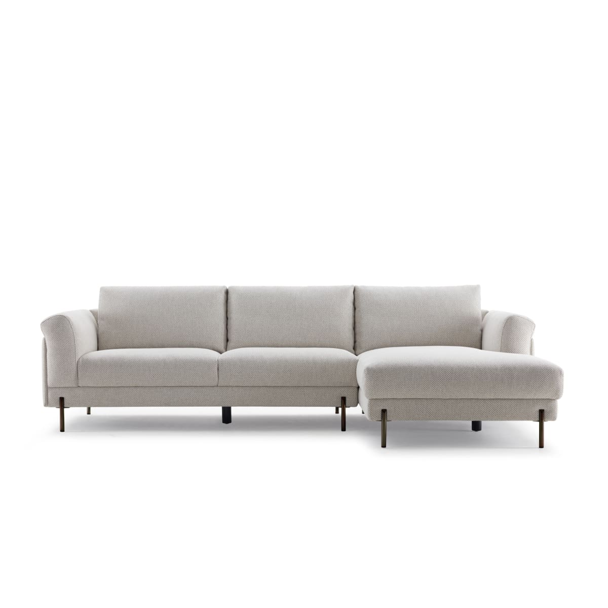Leo Right-Hand Facing Sectional | Beige Fabric