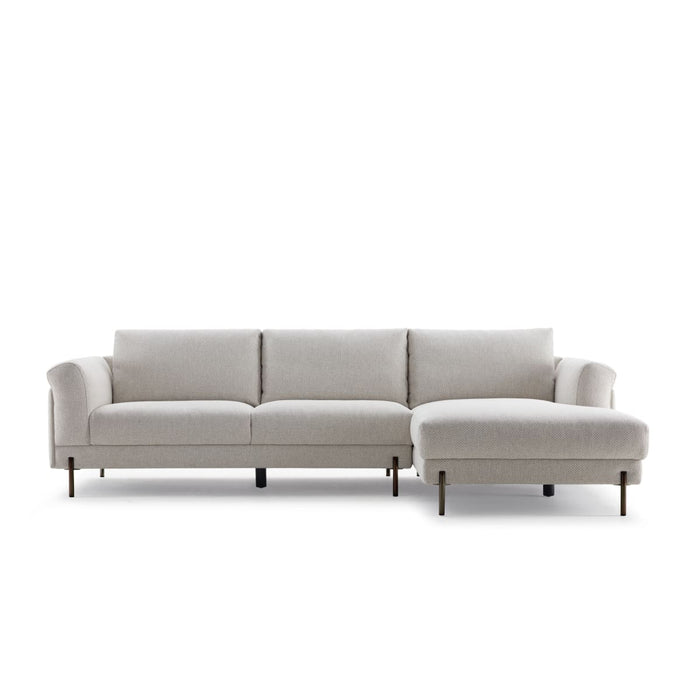 Leo Right-Hand Facing Sectional | Beige Fabric