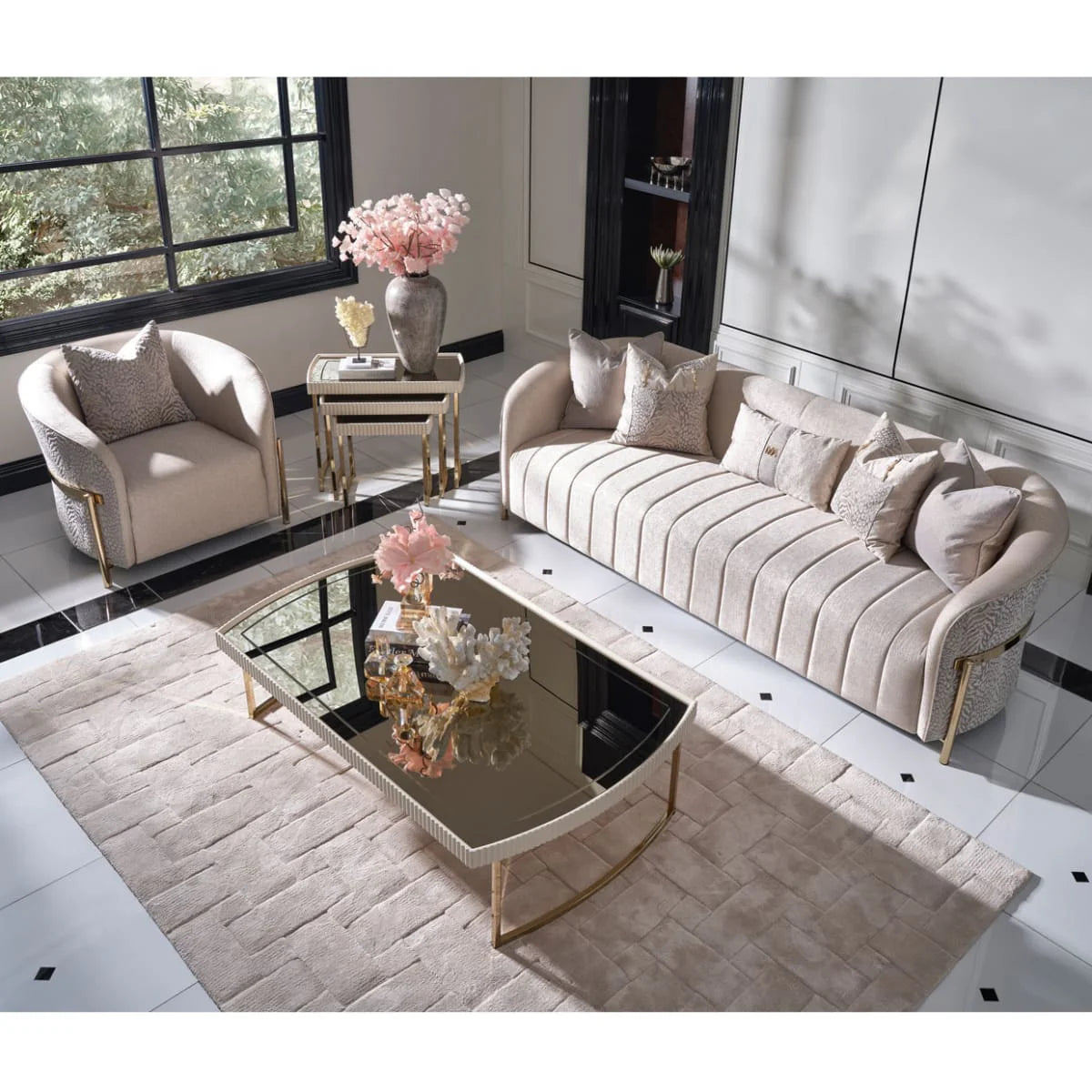 Lisbon Opal Gold Sofa