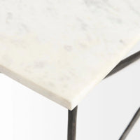 Lorlei Coffee Table White Marble | Gray Iron