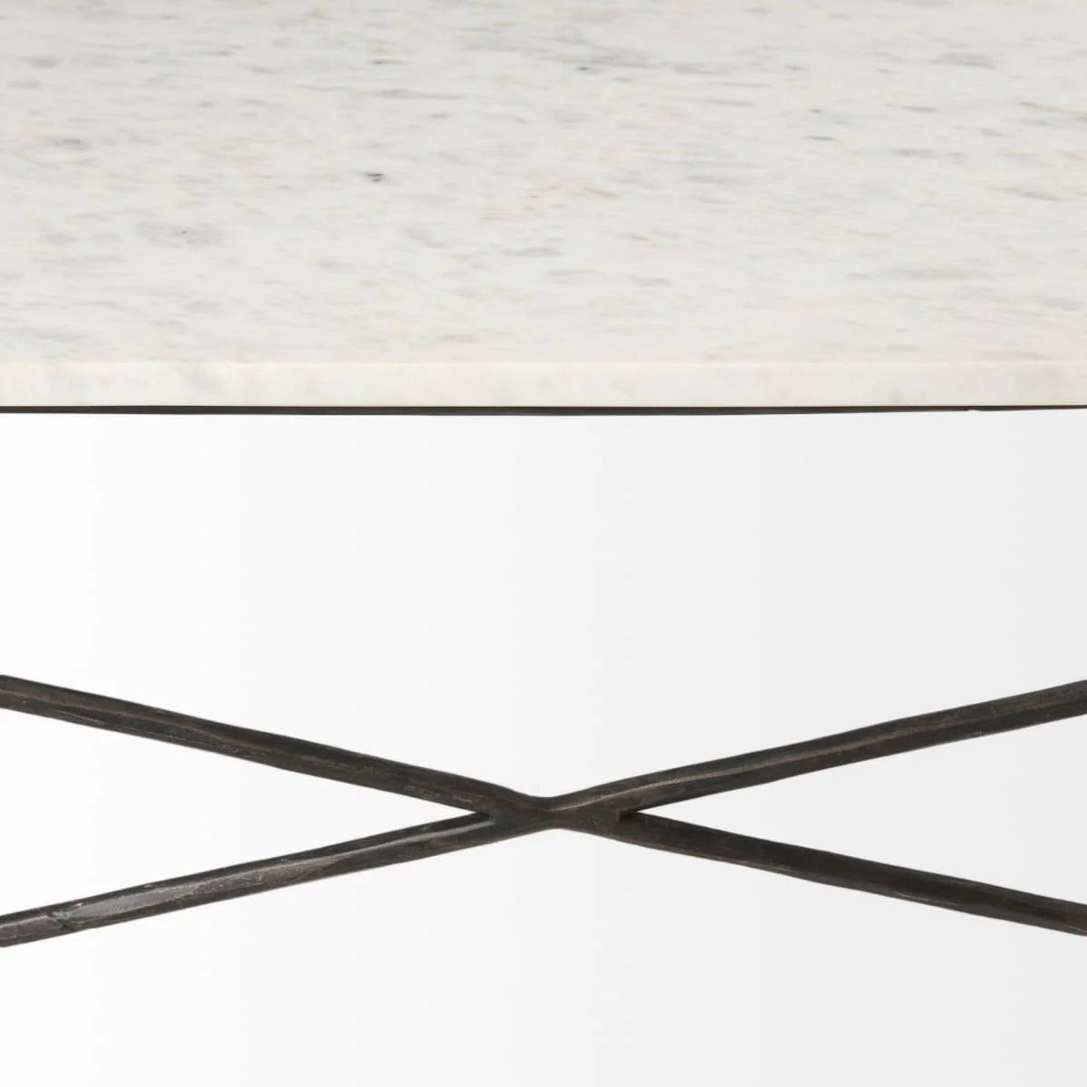 Lorlei Coffee Table White Marble | Gray Iron