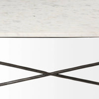 Lorlei Coffee Table White Marble | Gray Iron