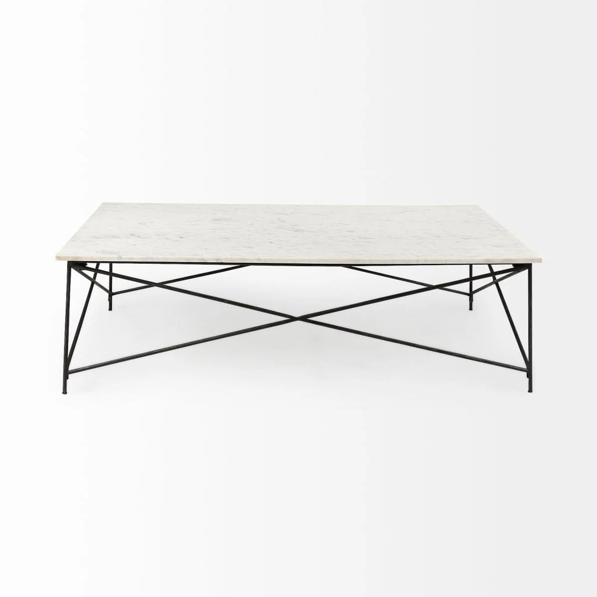Lorlei Coffee Table White Marble | Gray Iron