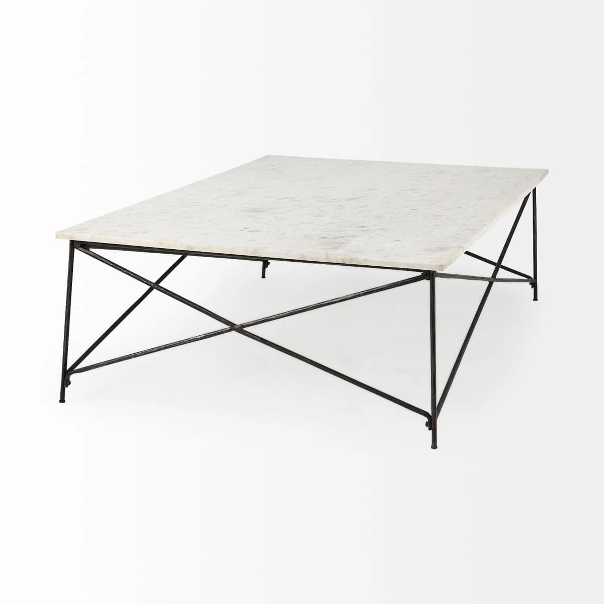 Lorlei Coffee Table White Marble | Gray Iron