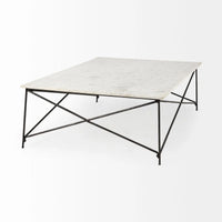 Lorlei Coffee Table White Marble | Gray Iron