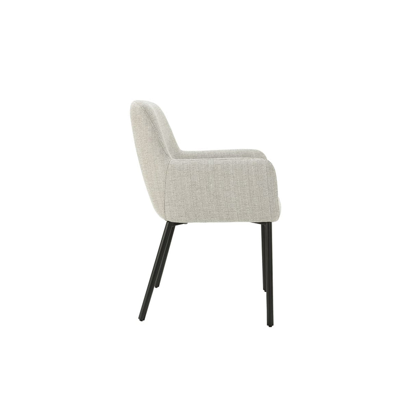 Luna Dining Chair | Black Metal & Cream Fabric