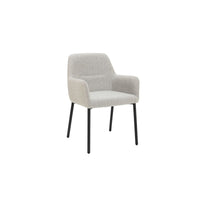 Luna Dining Chair | Black Metal & Cream Fabric