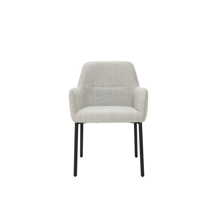 Luna Dining Chair | Black Metal & Cream Fabric