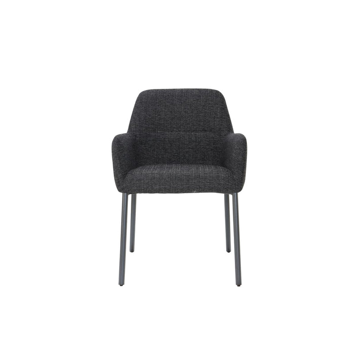 Luna Dining Chair | Black Metal & Black Fabric