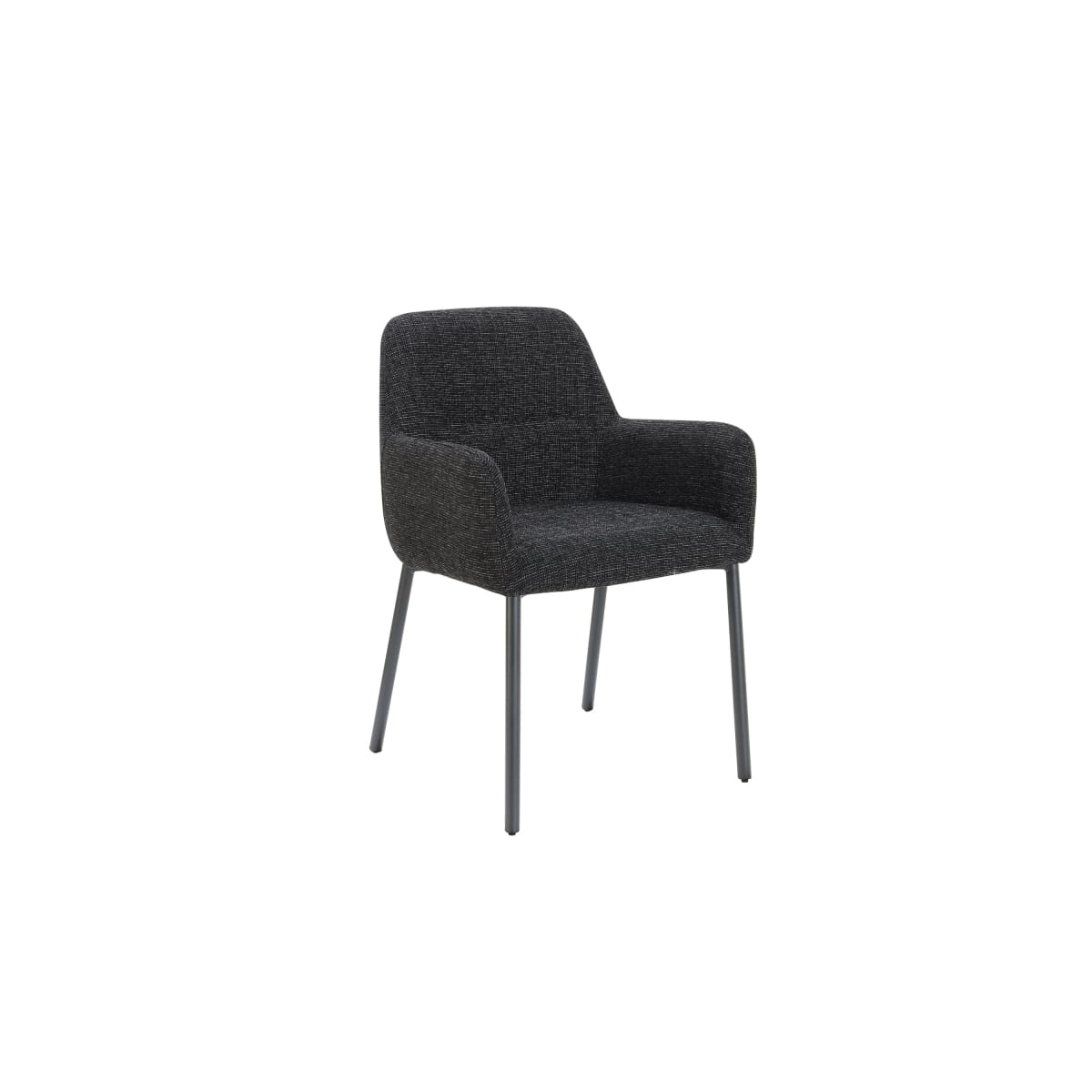 Luna Dining Chair | Black Metal & Black Fabric