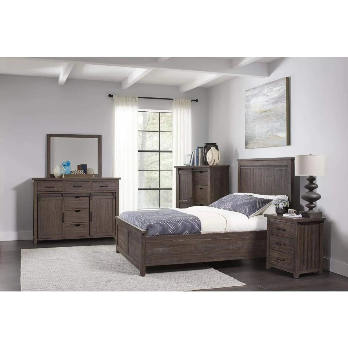 Madison Country Barnwood Panel Bed
