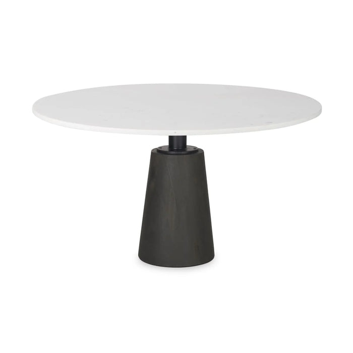 Maxwell Dining Table White Marble | Black Wood