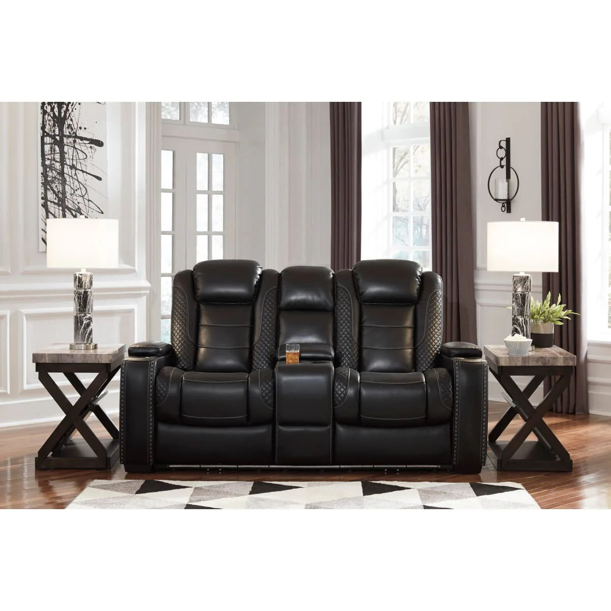 Party Time Power Reclining Loveseat with Console