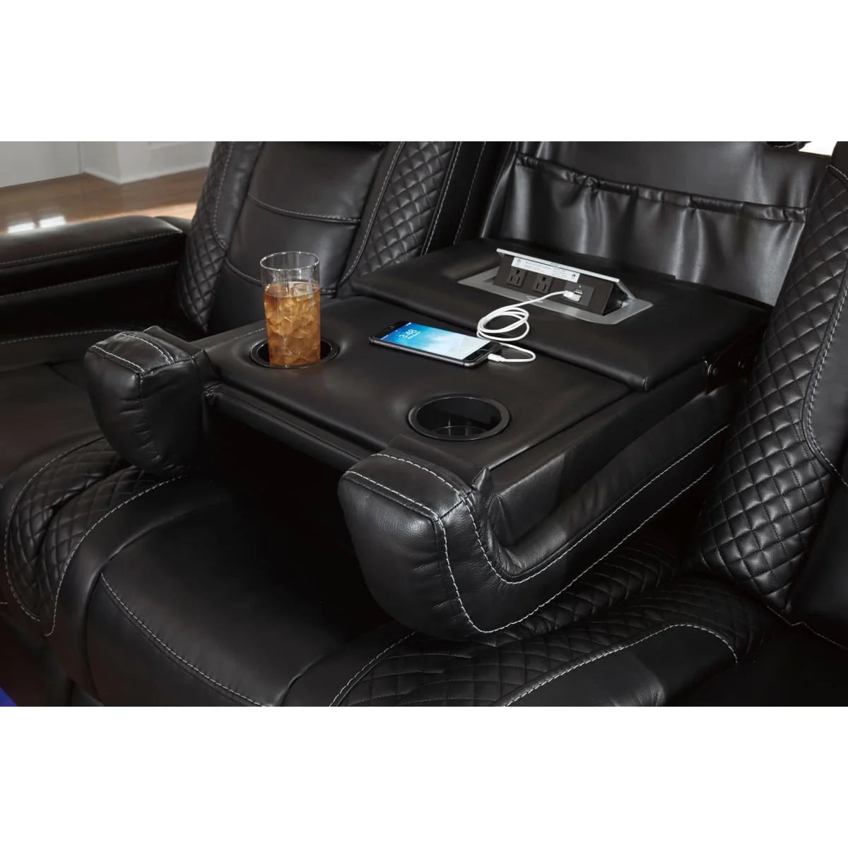 Party Time Power Reclining Loveseat with Console