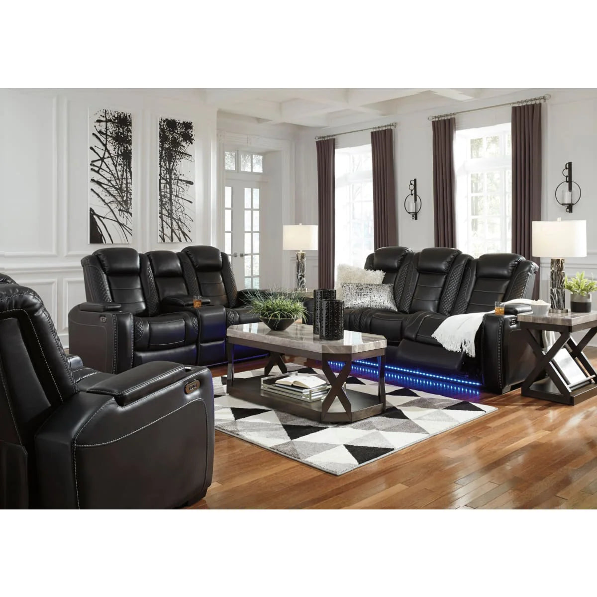Party Time Power Reclining Loveseat with Console