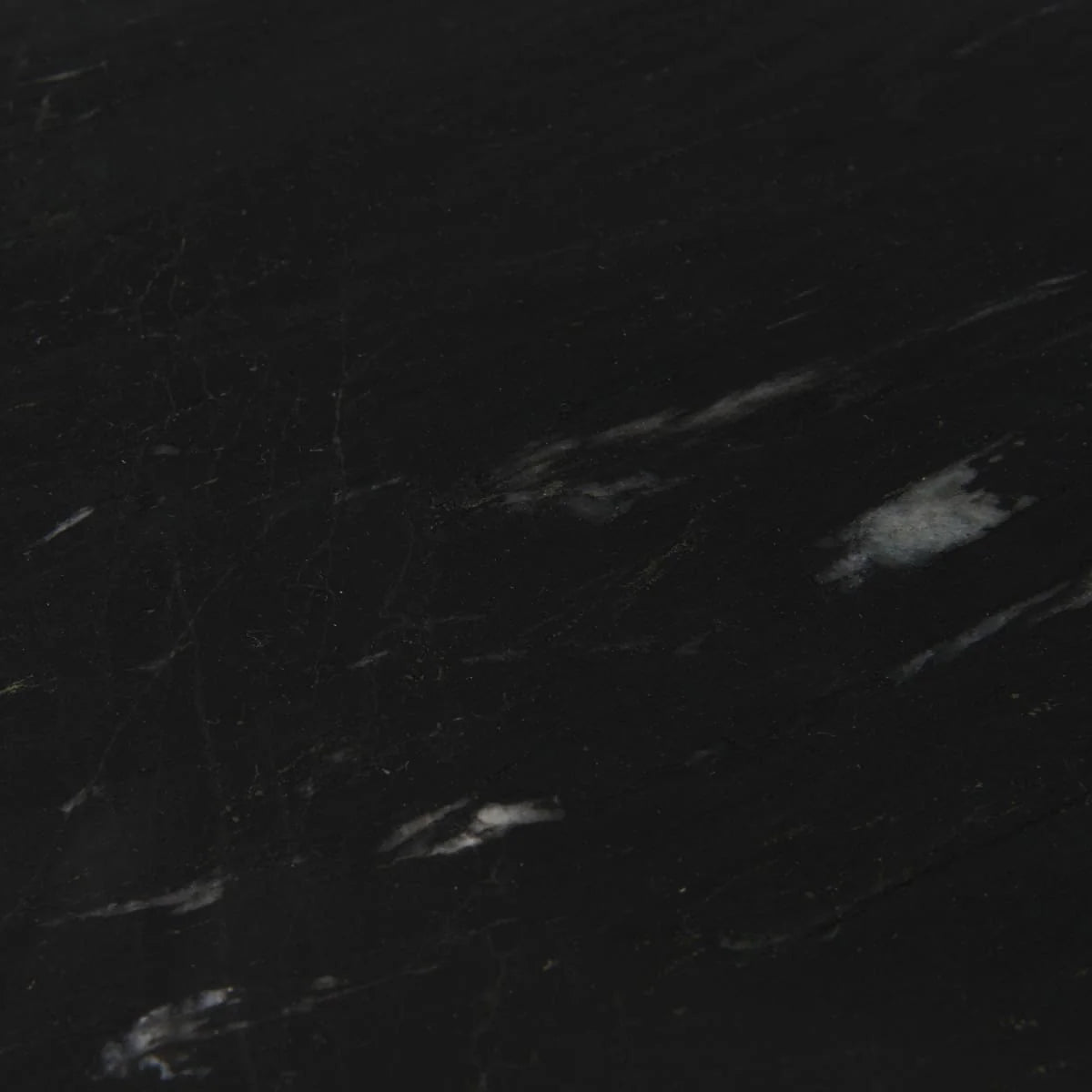 Reinhold Round Coffee Table Black Marble | Nickel Metal | Round