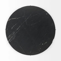 Reinhold Round Coffee Table Black Marble | Nickel Metal | Round