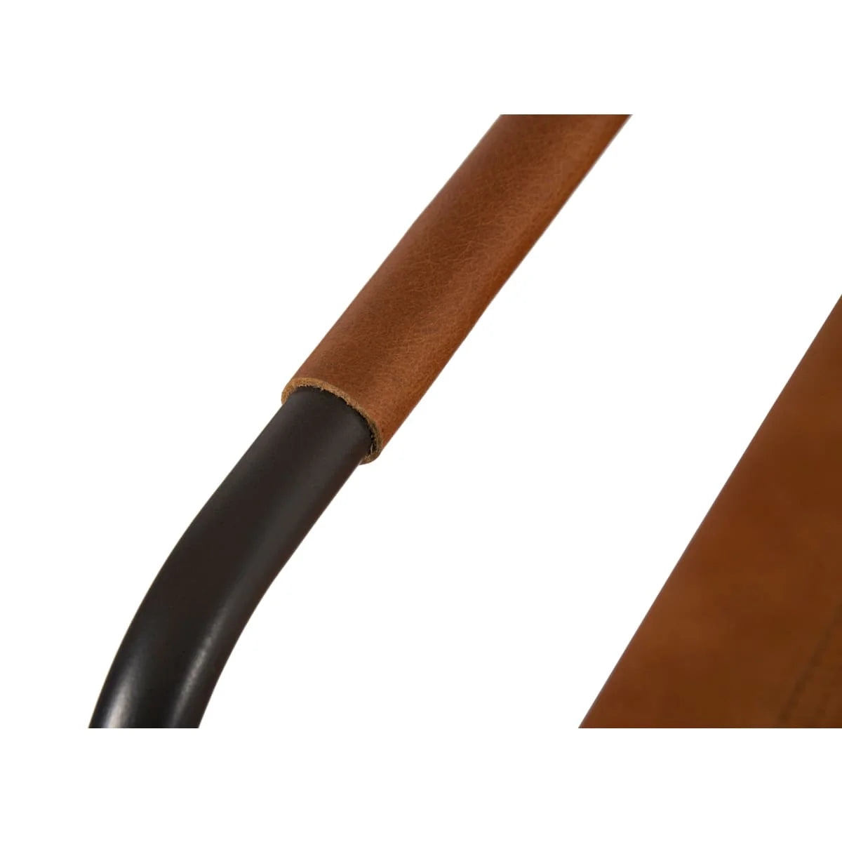 Sicily Dining Chair | Black Metal & Tan Leather