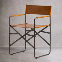 Sicily Dining Chair | Black Metal & Tan Leather