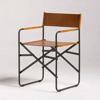 Sicily Dining Chair | Black Metal & Tan Leather