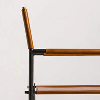 Sicily Dining Chair | Black Metal & Tan Leather