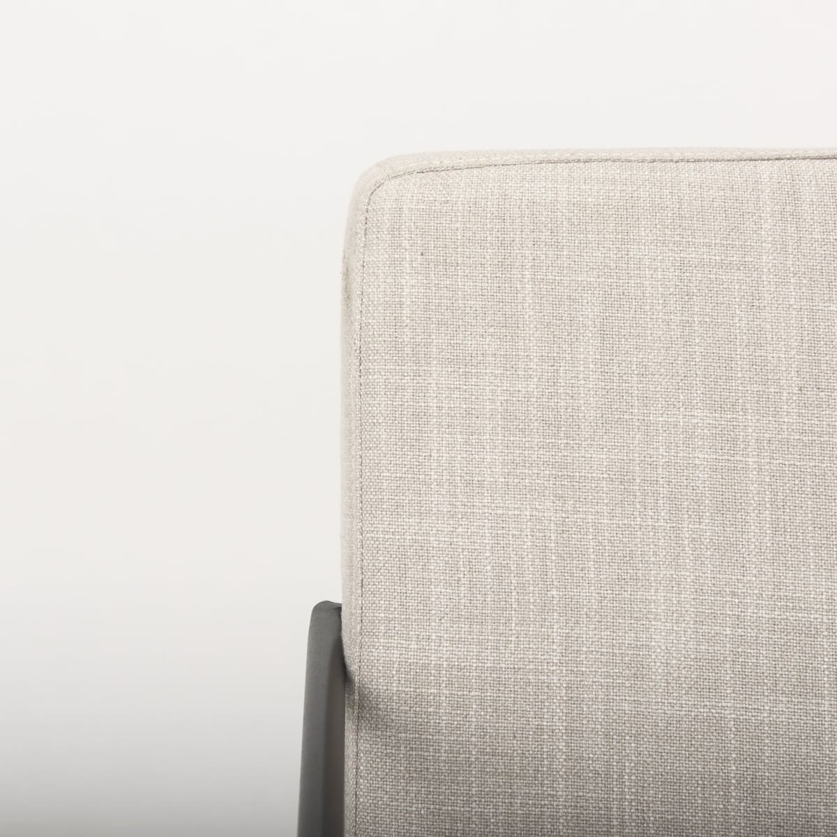 Stamford Upholstered Dining Chair Beige Fabric | Black Metal | Armed