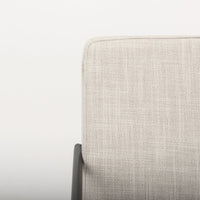 Stamford Upholstered Dining Chair Beige Fabric | Black Metal | Armed